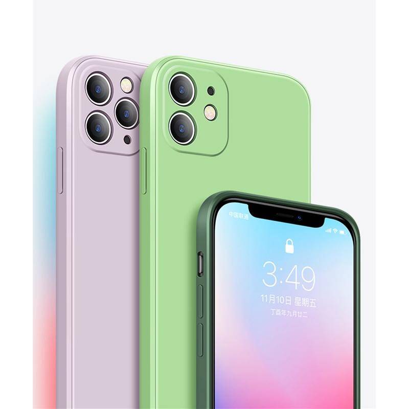 Ốp Điện Thoại Silicon Dẻo Vuông Chống Va Đập Cho iPhone 14 13 Pro Max Plus