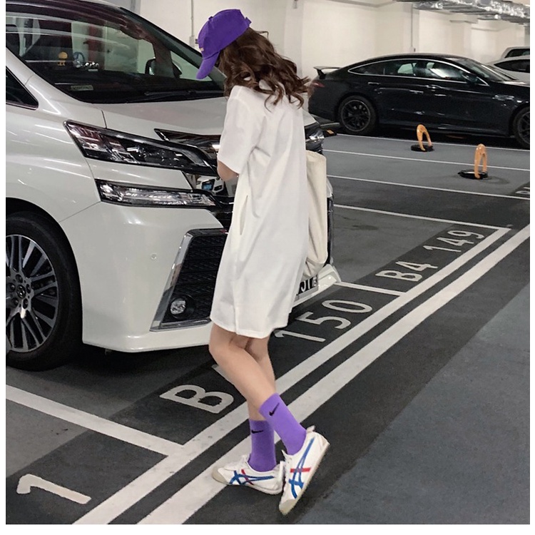 Đầm thun dài ZHELIHANGFEI cotton dáng rộng có túi thời trang mùa hè