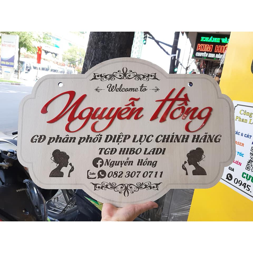 Bảng Gỗ Chụp Ảnh Sản Phẩm - Treo Shop - [Miễn Phí Thiết Kế Mẫu] - Mica Việt - Gỗ Nhập Khẩu, Dày 5mm - In theo yêu cầu.