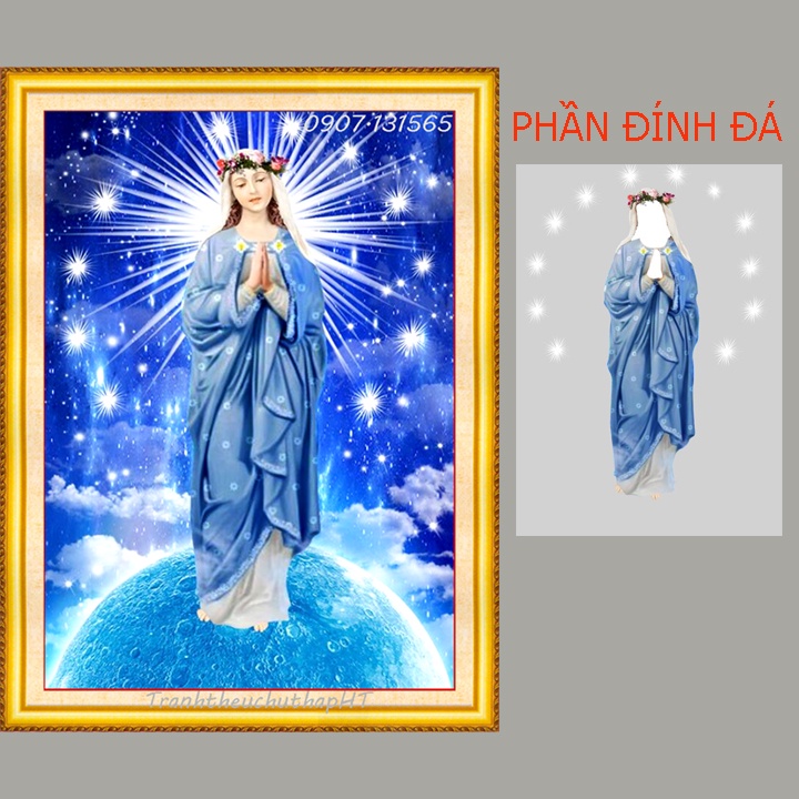 Tranh đính đá Đức mẹ ban ơn VS465: 53*75cm – Tự đính