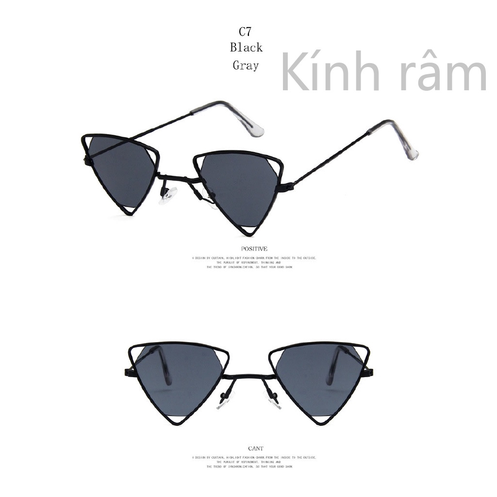 Kính mát mắt mèo gọng kim loại chống nắng UV400 cho nữ