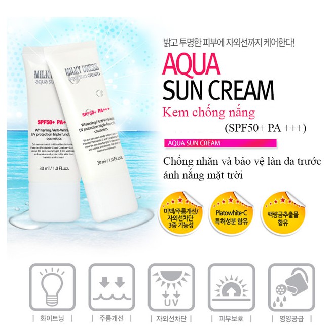 Kem Chống Nắng Tốt Nhất Hàn Quốc ( SPF50+ PA+++) Milky Dress Aqua Sun Cream