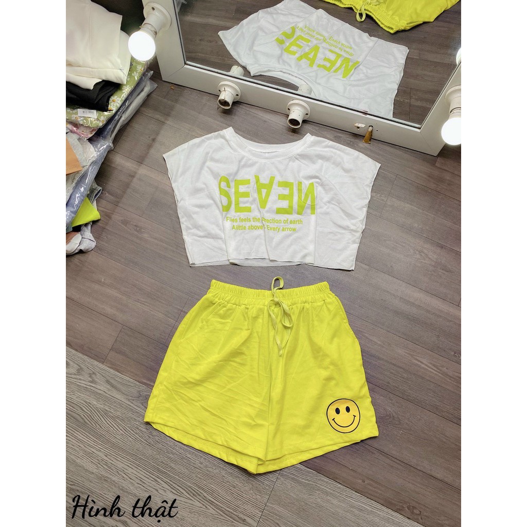 Set Bộ Cotton Mặc Cười-Set bộ Thể thao cá tính,Set Bộ Cá tính Chất Cotton Lưng Thun Co Giản,LY STORE