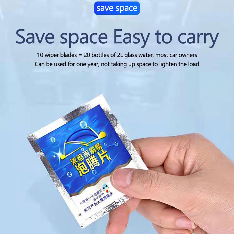 Set 10 Viên Sủi Vệ Sinh Kính Chắn Gió Xe Ô Tô Tiện Lợi