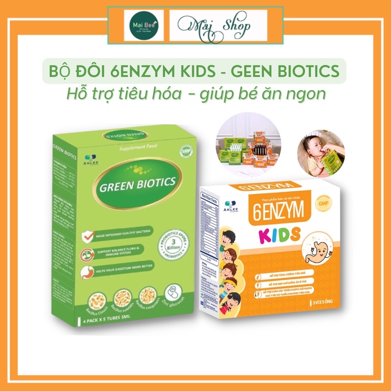 6ENZYM KIDS - GEEN BIOTICS[FREE SHIP+QUÀ TẶNG]- Bộ đôi giúp bé ăn ngon, ngủ tốt, tăng cân, tăng đề kháng, hết táo bón