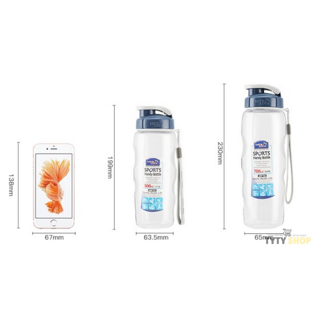 Bình nước , bình nhựa thể thao Lock&Lock Handy Bottle 500ml ABF721 và 700ml ABF722