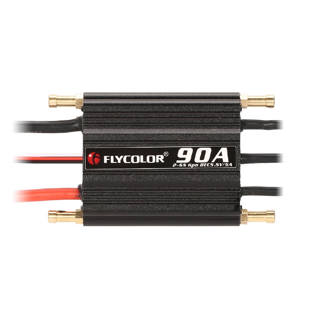 ESC không chổi than FLYCOLOR 2-6S 90A chống thấm nước 5.5V/5A BEC dành cho thuyền điều khiển từ xa