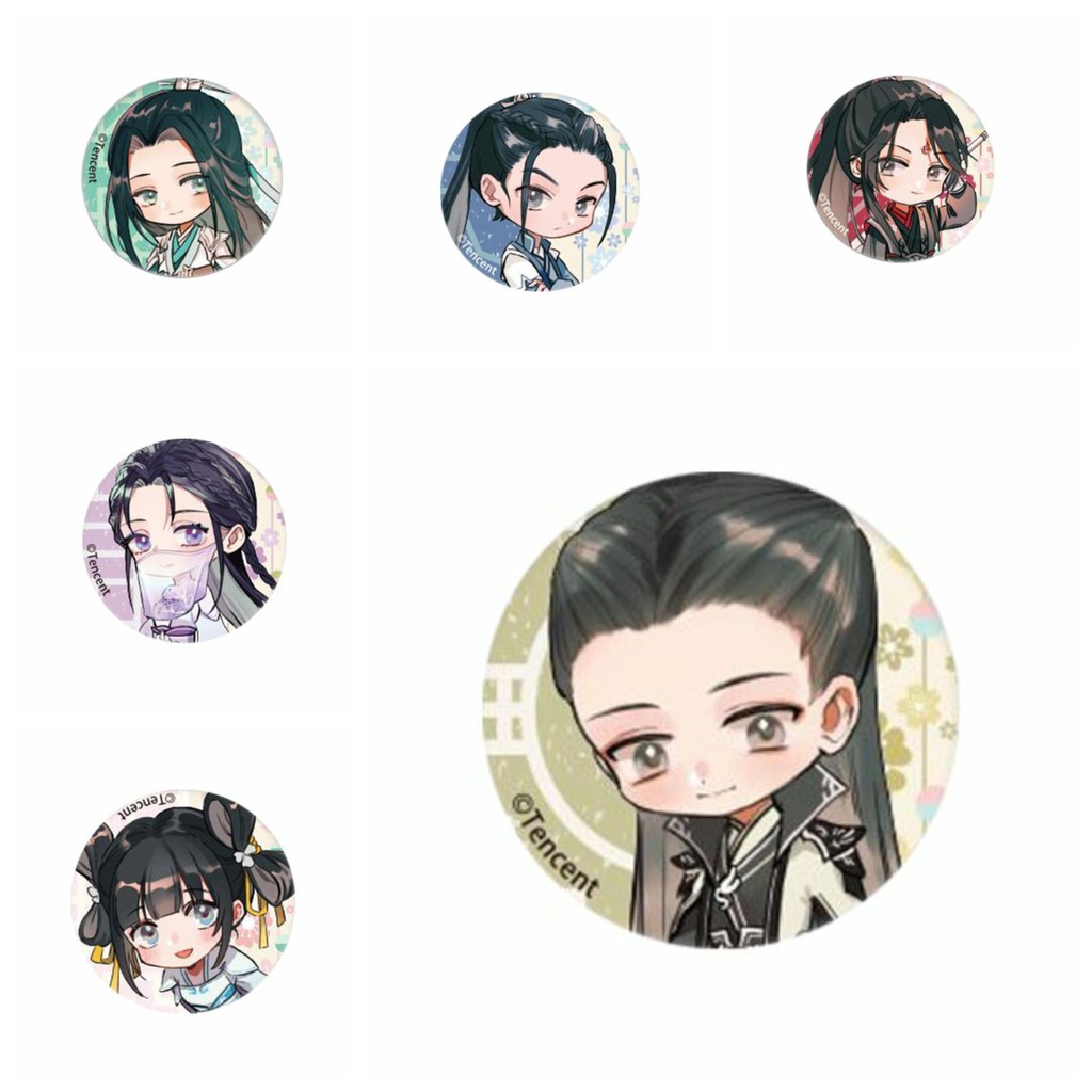 Combo 6 huy hiệu cài áo IN HÌNH Hệ thống tự cứu của nhân vật phản diện anime chibi dễ thương tiện lợi