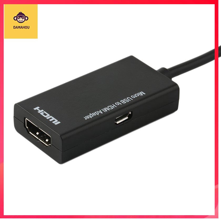 Cổng hiển thị Cổng chuyển đổi Cáp chuyển đổi Micro USB sang HDMI Đen 12cm