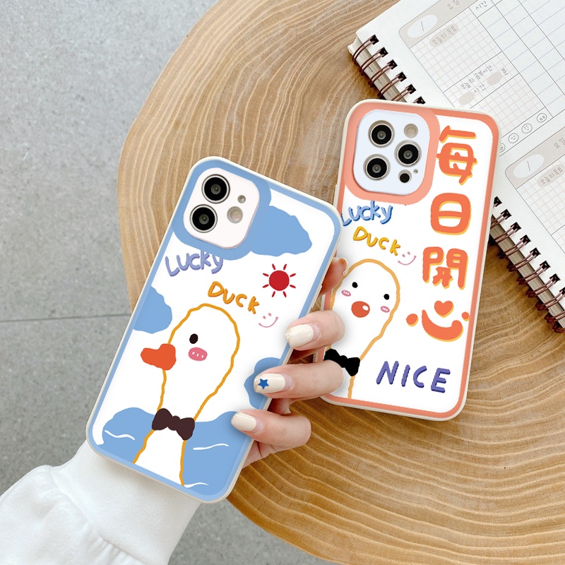 Ốp lưng iphone Lucky Ducky cạnh vuông dẻo ip 6splus/7/7plus/8/8plus/x/xr/xs/11/12/pro/max/plus/13promax tr003