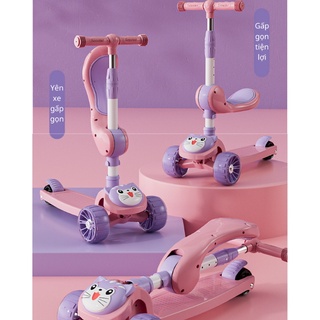 Xe Scooter trẻ em, Xe chòi chân, Xe trượt, nâng hạ tay lái, gấp gọn yên, Xe chòi chân cho bé bánh xe phát sáng phát nhạc