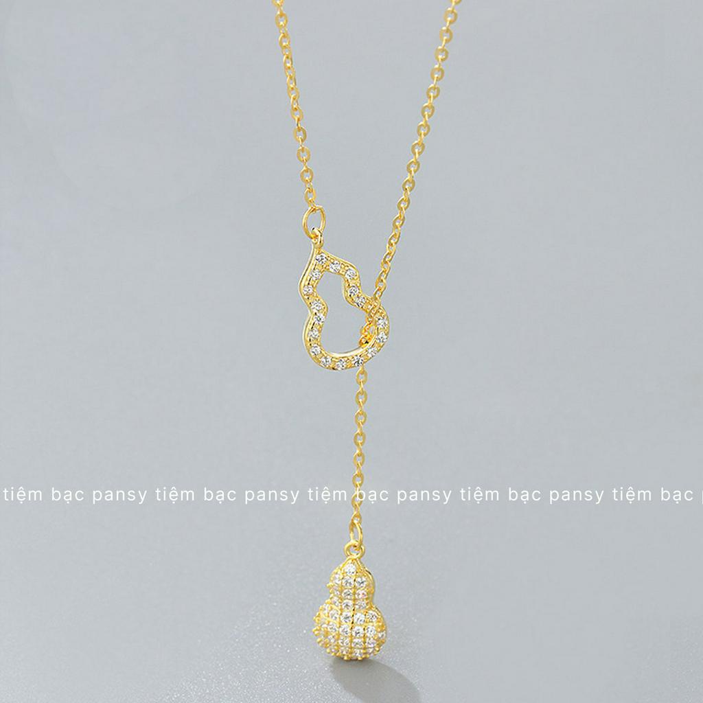 Dây chuyền bạc nữ hồ lô sợi mảnh thanh lịch - Vòng cổ bạc ta dây rút điều chỉnh cá tính PANSY