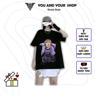 Áo Thun tay lỡ YAYSHOP phông unisex nam nữ chất cotton mềm co giãn form rộng - TÓC TÍM