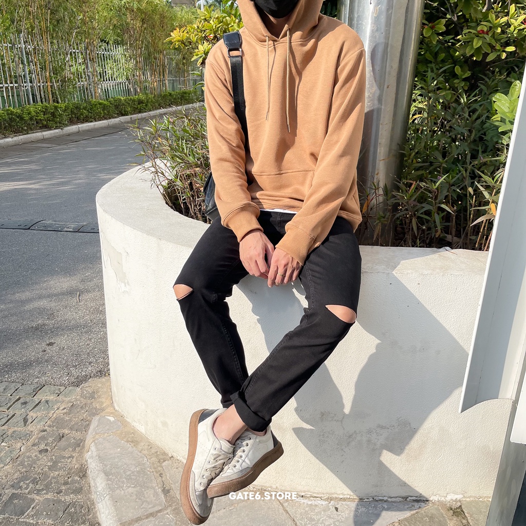 Áo Hoodie Nam streetstyle 4 màu trơn, áo nỉ dài tay có mũ basic dáng regular fit kiểu Hàn Quốc GATE6 - #4720