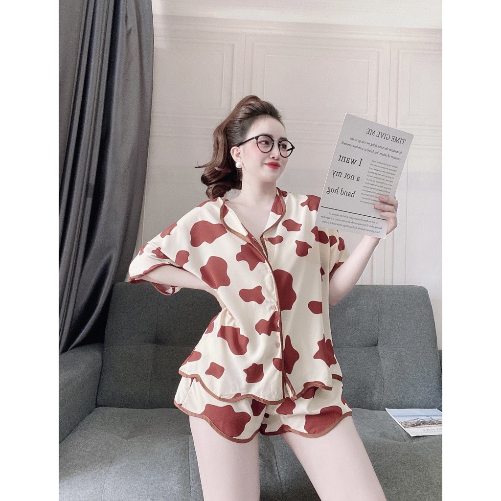 Đồ Ngủ Pijama bigsize nữ ⚡FREESHIP⚡ Quần Áo Ngủ Nữ  tay ngắn chất lụa mát, phom dáng rộng rãi, phom dưới 65kg | BigBuy360 - bigbuy360.vn