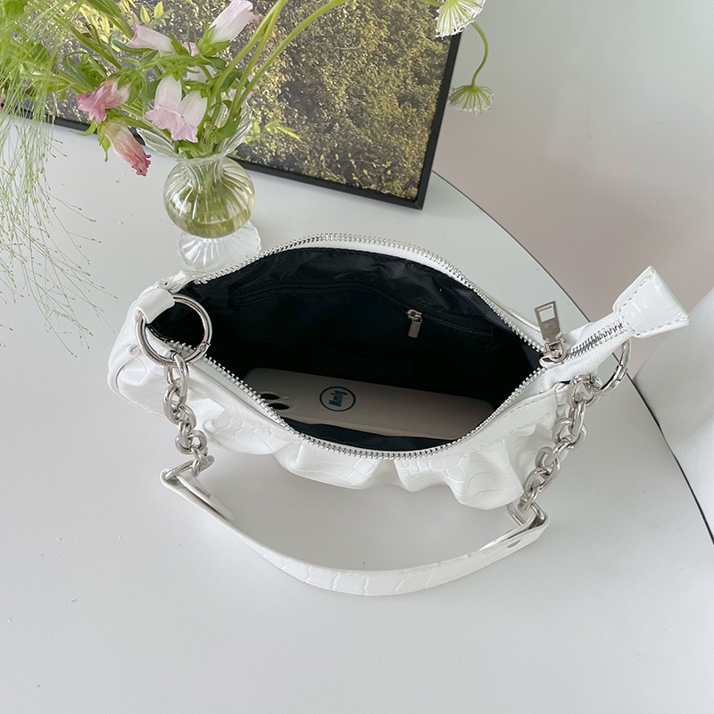 Túi đeo vai / túi đeo dưới cánh tay IELGY họa tiết da cá sấu phong cách Pháp thời trang đường phố cho nữ