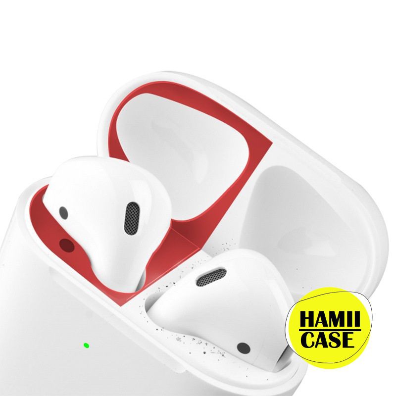 Miếng Dán Chống Bụi Airpod 1 2 Miếng Dán Kim Loại Chống Bám Bẩn Bảo Vệ AirPods 1 2