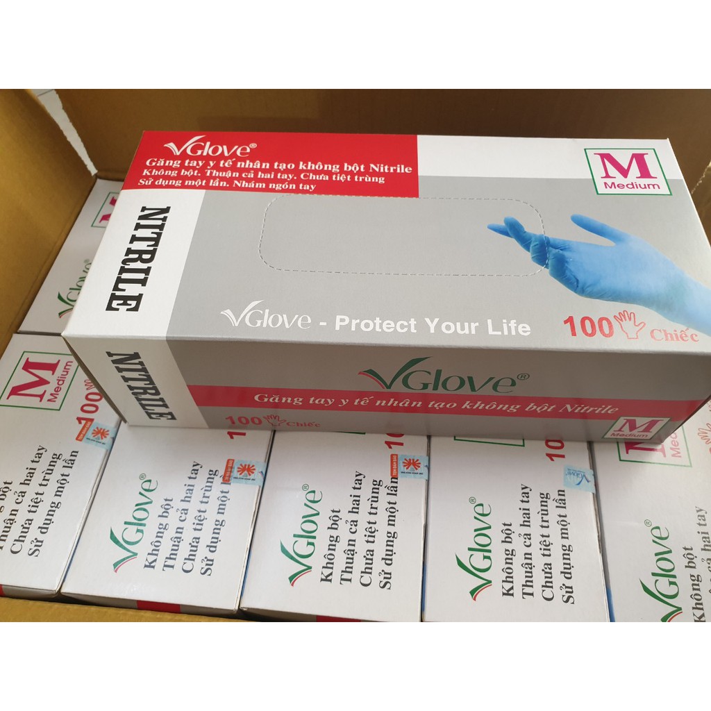 Găng tay y tế màu xanh nitrile không bột | BigBuy360 - bigbuy360.vn