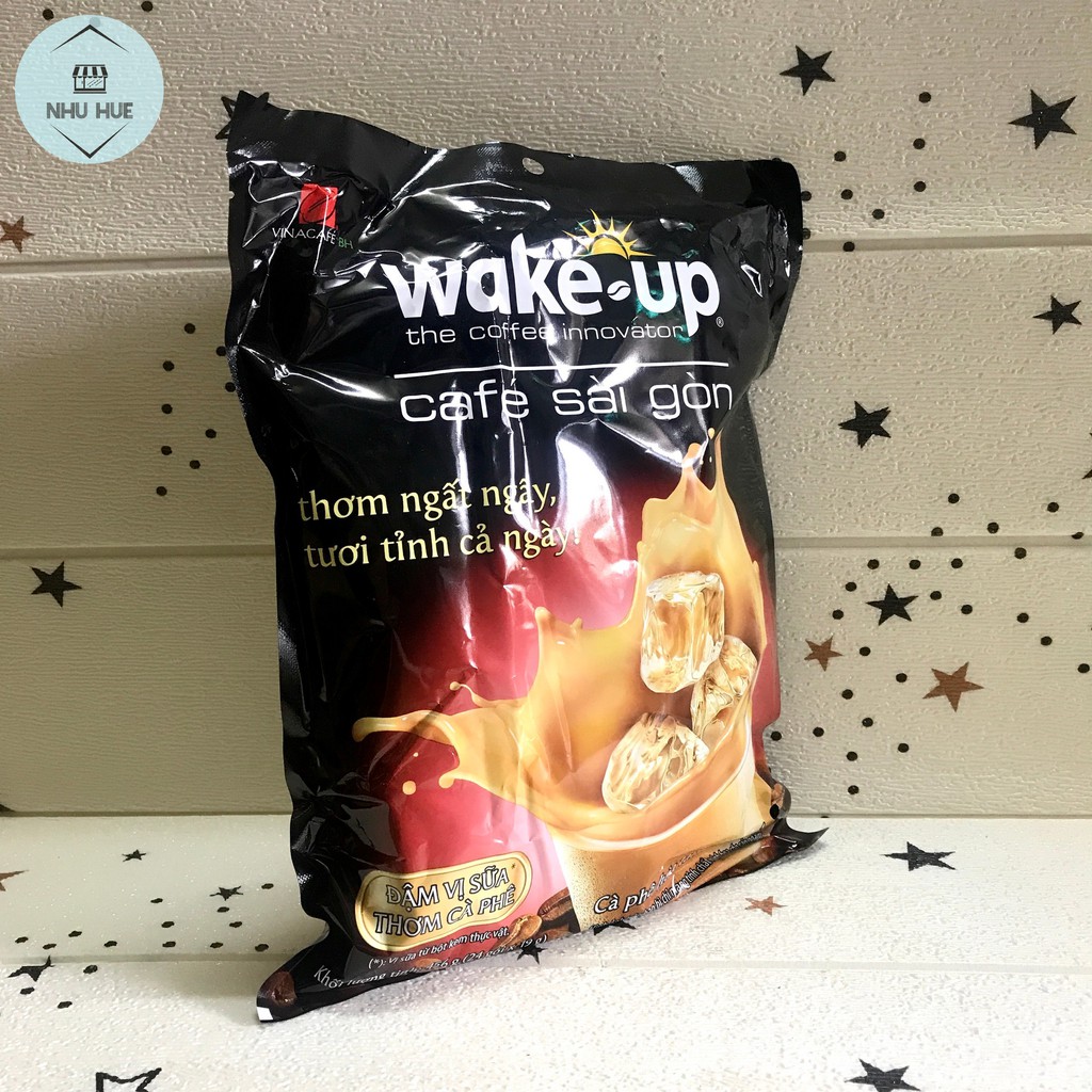 Cà phê VinaCafe Wake up Sài Gòn (túi 24 gói x 19g)