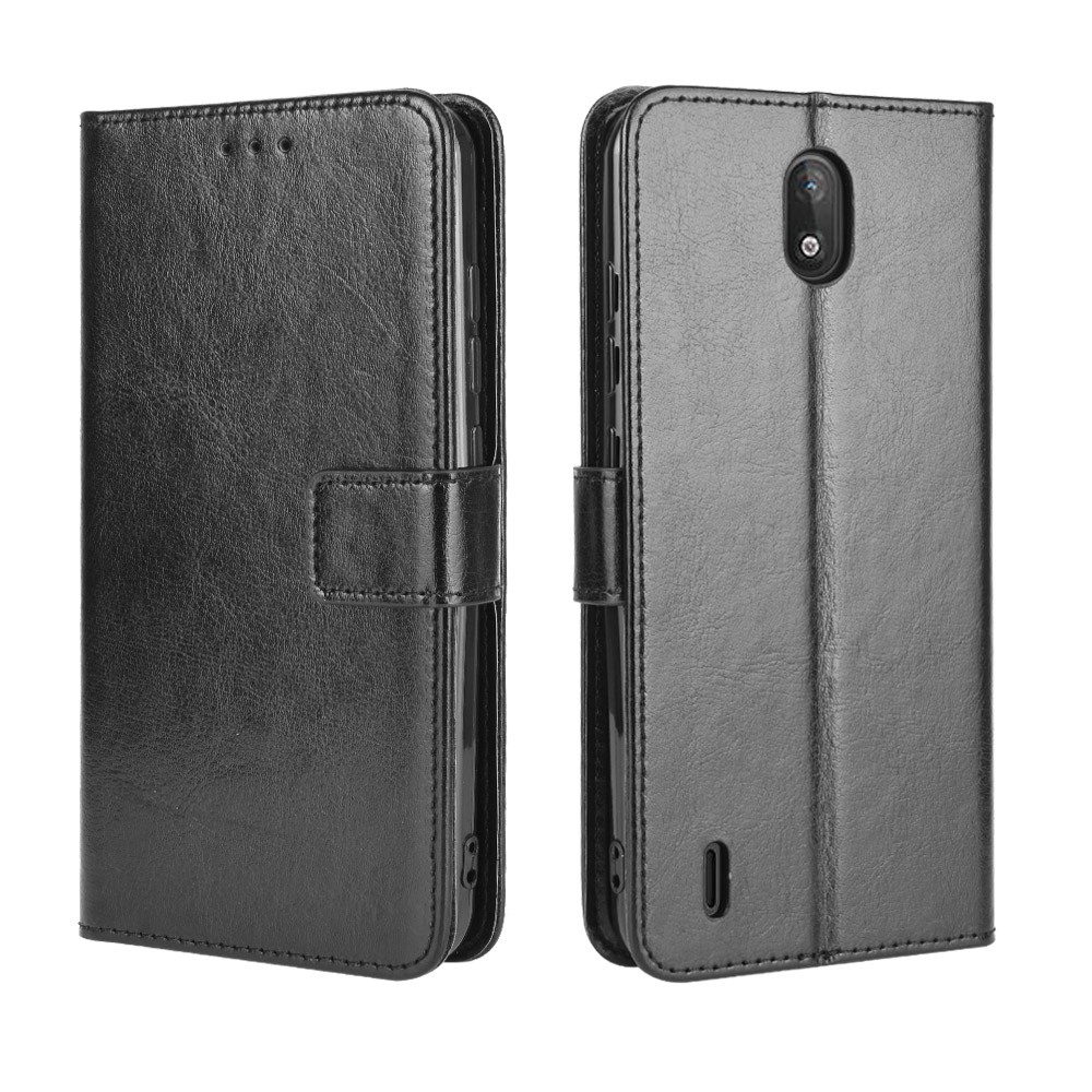 Bao da điện thoại dạng ví nắp lật màu trơn thời trang cho Nokia C2 nhiều màu tùy chọn