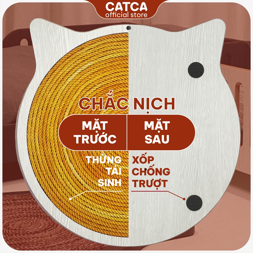 Bàn cào móng BỀN 24 THÁNG NGUYÊN KHỐI tiết kiệm tiền Duhomee – MẶT MÈO
