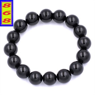 Vòng tay chuỗi hạt đá đen 8 ly, 10 ly, 12 ly, 14 ly, 16 ly, 18 ly, 20 ly - Hợp mệnh Mộc, mệnh Thủy - Mang lại bình an