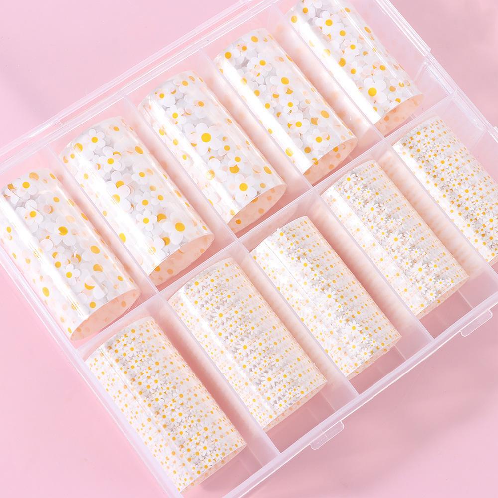 XIANTIN Giấy Foil Dán Móng Nghệ Thuật Chuyển Đổi Hoa Lá Holographic DIY