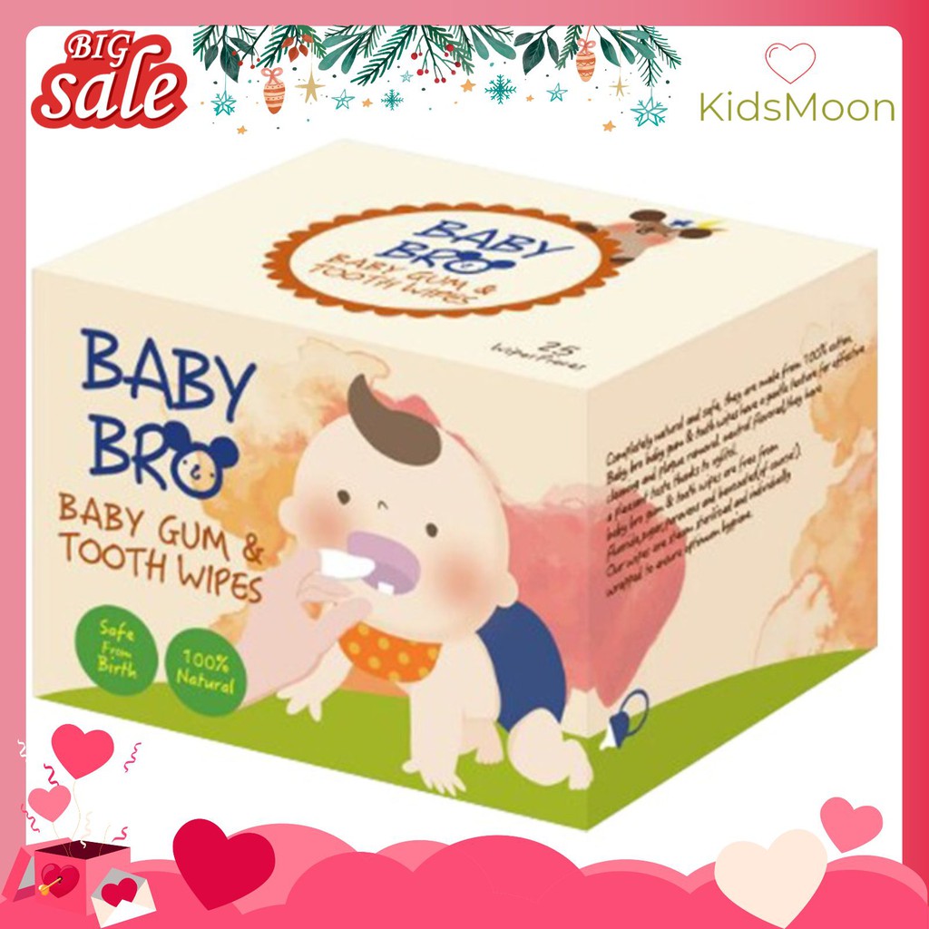 Gạc Vệ Sinh Răng Miệng Trẻ Em Baby Bro (Hộp 25 Miếng)