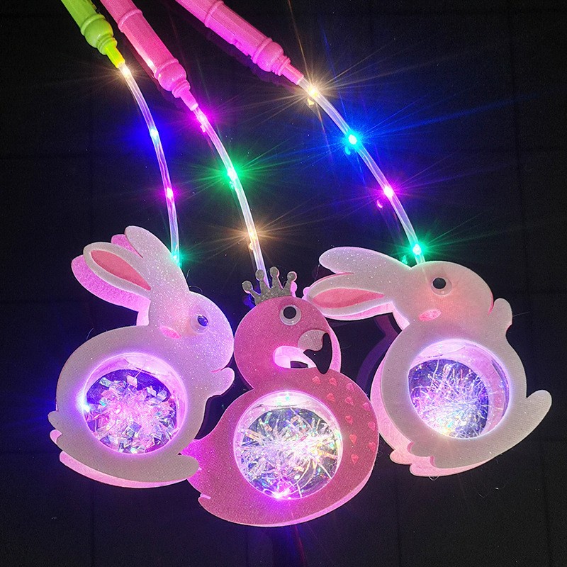 Đèn lồng trung thu hình thú phát sáng, Phát nhạc, Đèn led phát sáng vui nhộn có Tặng kèm Pin