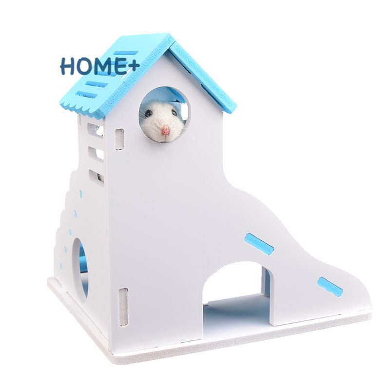 Nhà Gỗ Mini Thân Thiện Với Môi Trường Dễ Lắp Ráp, Có Thể Giặt Rửa, Đồ Chơi Cho Hamster Nuôi Thú Cưng, Đồ Chơi Trẻ Em My