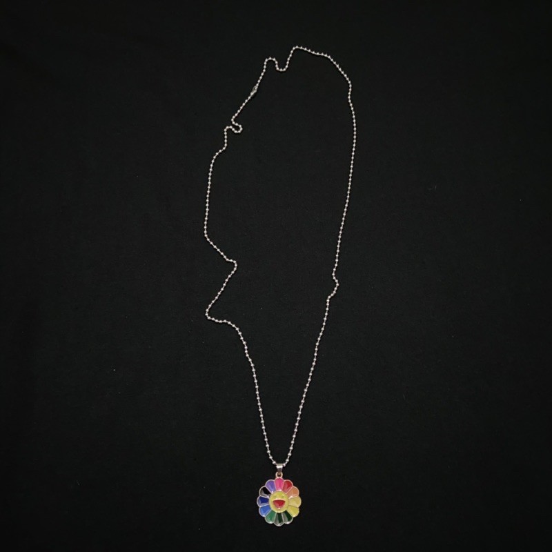 Vòng đeo cổ Hoa Mặt Trời Kaikai Kiki, Cầu Vồng Rainbow dây chuyền hợp kim unisex nam nữ thời trang