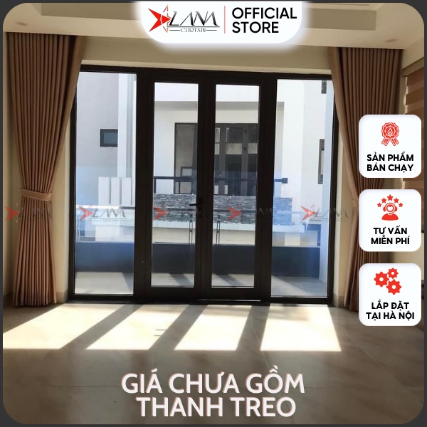 Rèm cửa sổ chống nắng màu vàng rèm vải che nắng cửa chính phòng khách cao cấp treo tường may sẵ