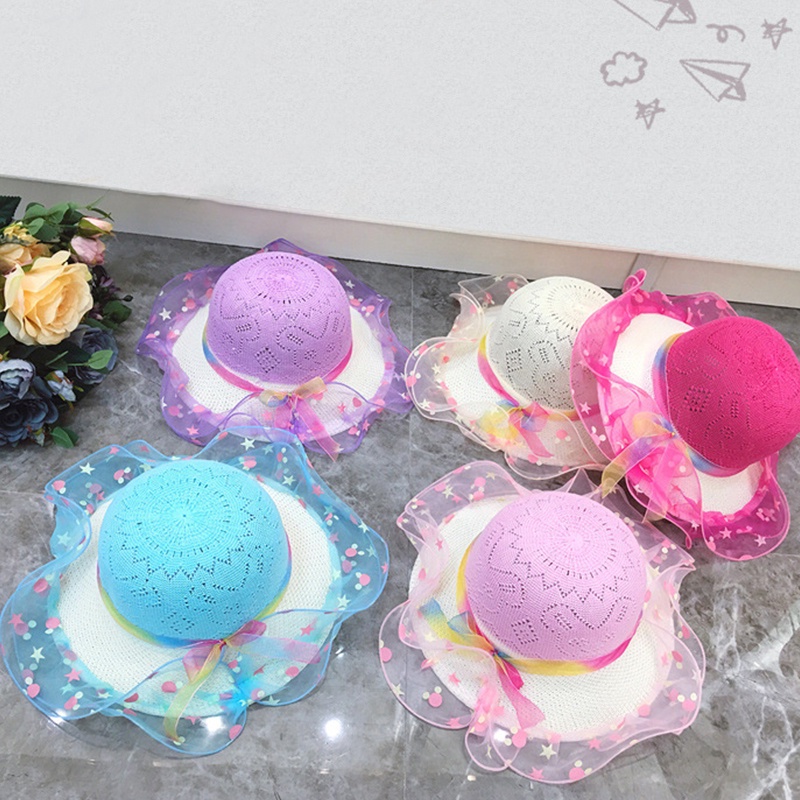 Nón Rộng Vành Đính Hoa Dễ Thương Cho Bé