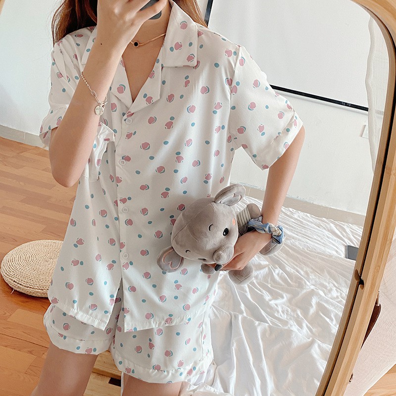 [CÓ SẴN] Đồ ngủ pijama hoa nhí cộc tay quần đùi Hàn Quốc ullzang