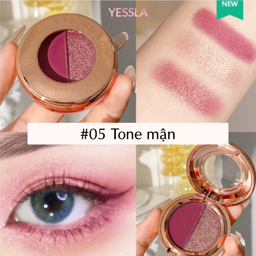 [Chính hãng] Bảng phấn mắt đôi 1 màu lì và 1 màu nhũ lấp lánh | BigBuy360 - bigbuy360.vn