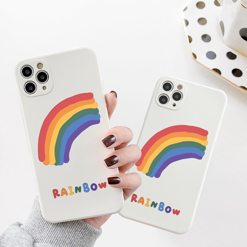 Ốp lưng iphone cạnh vuông rainbow 5s/6/6plus/6s/6splus/7/7plus/8/8plus/x/xr/xs/11/12/pro/max/plus/promax- Awifi M3-3