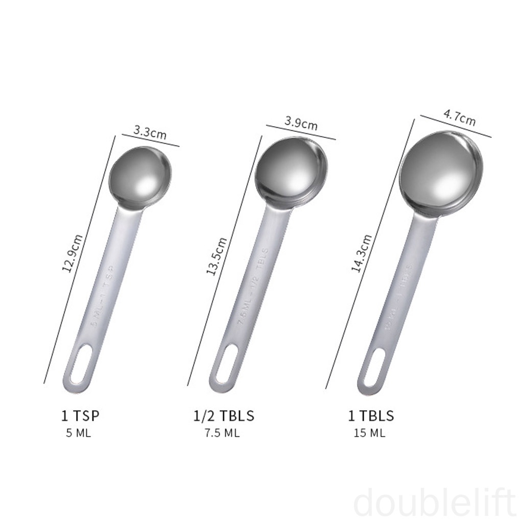 Set 7 Muỗng Đo Lường Gia Vị Bằng Thép Không Gỉ