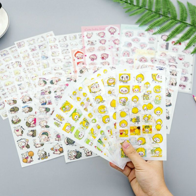 SET 6 TẤM STICKER TRANG TRÍ SỔ,DECOR BÀN HỌC SIÊU XINH |CHEESE CUTE