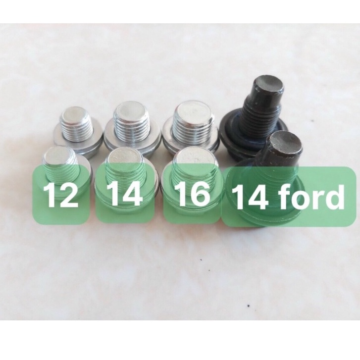 Ốc rốn dầu ô tô 12,14,16, Ốc xả nhớt ô tô kèm lòng đen chất lượng cao