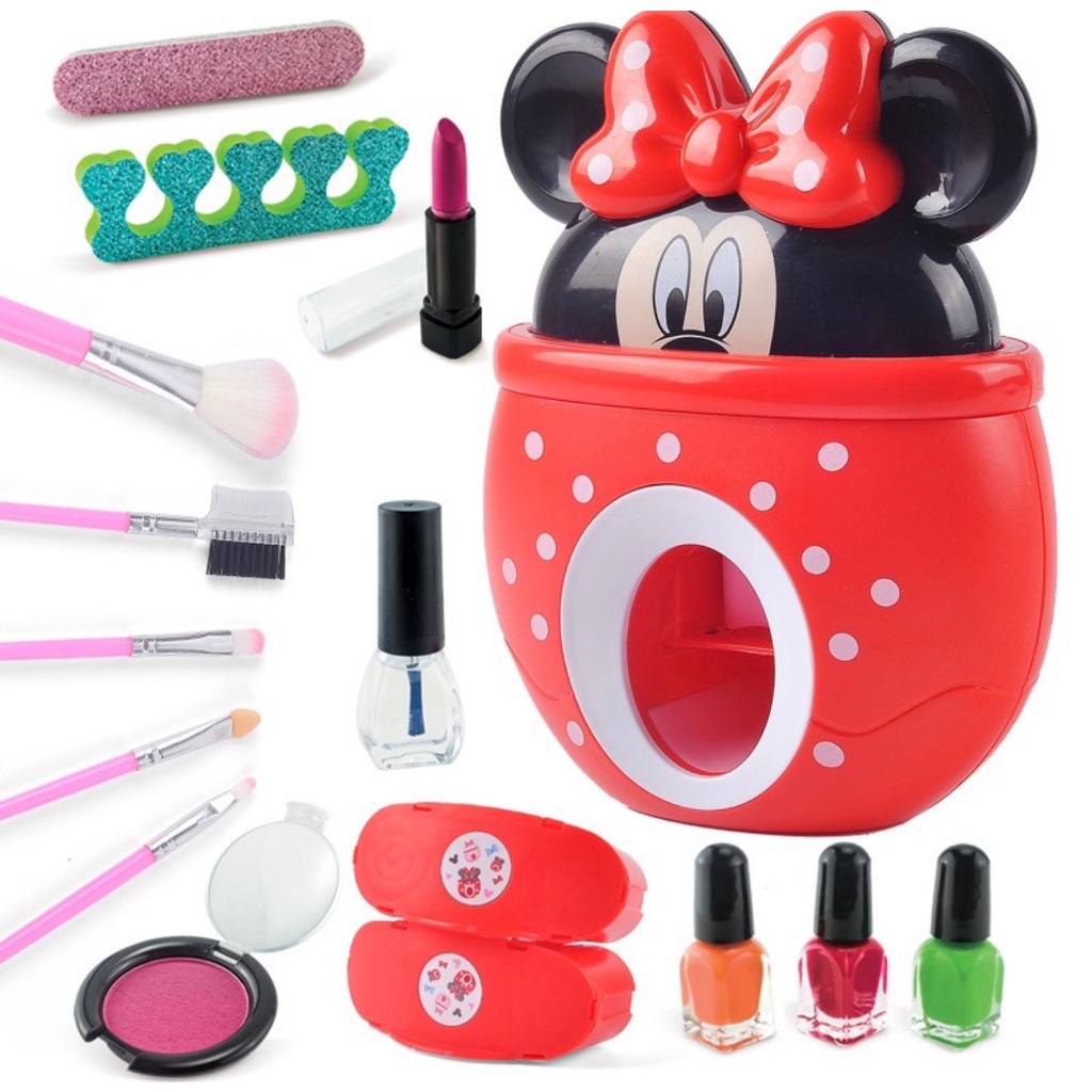 Đồ chơi làm Nail cho bé - máy sơn móng tay thật thông minh kèm trang điểm thật hình mèo Kitty và chuột Mickey