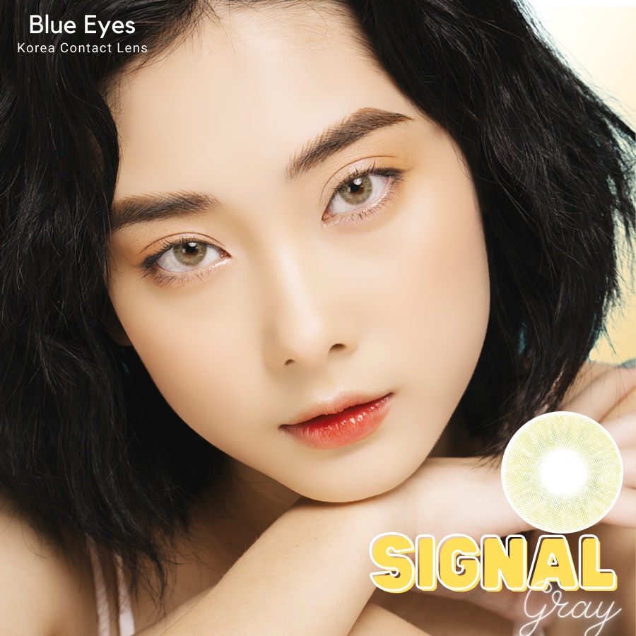 &lt;Lens xám tây trong&gt; Kính áp tròng Hàn Quốc BLUE EYES -SINGNAL SKY GRAY - Lens nhập khẩu chính hãng Hàn Quốc