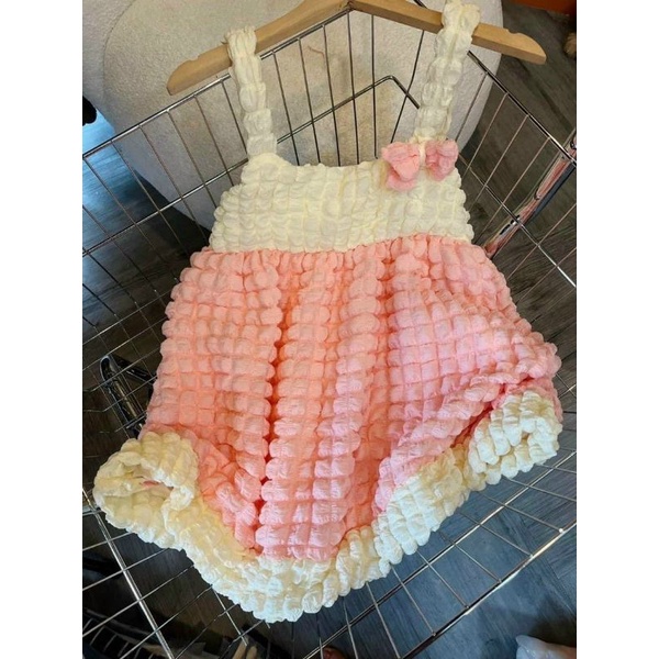 Váy 2 dây xốp phồng tiểu thư siêu xinh ( hình thật )