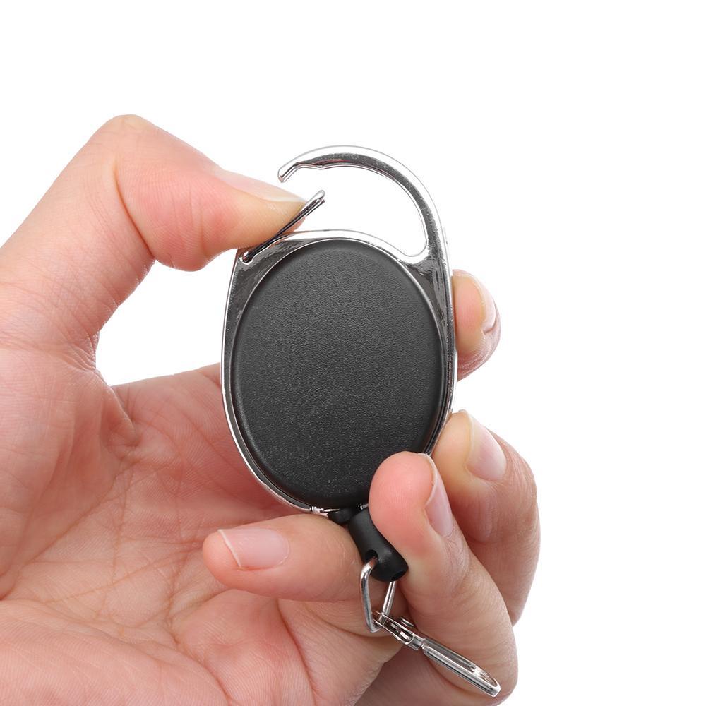 Set 1 / 4 Kẹp Giữ Thẻ ID / Dây Kéo Gắn Túi Xách Có Thể Thu Gọn