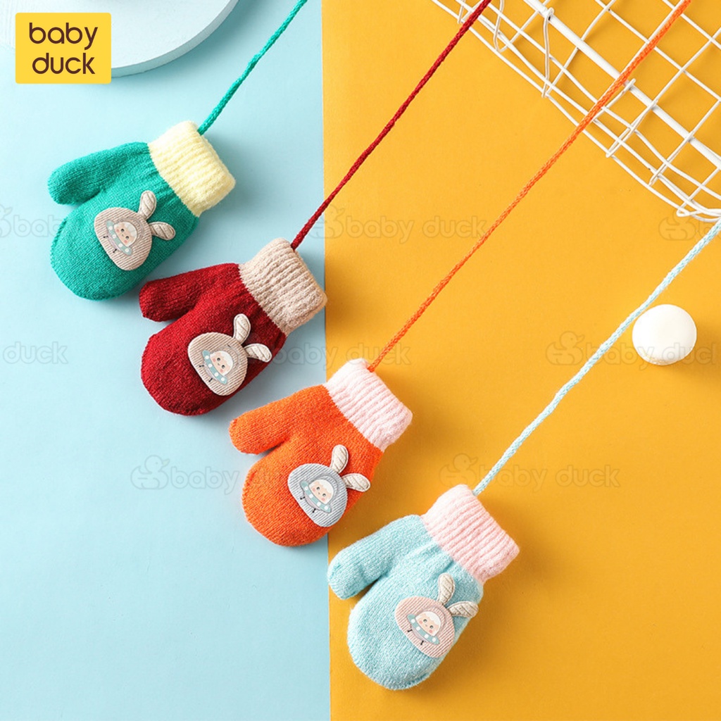 Găng tay len lót nỉ siêu ấm cho bé mùa đông 0-3 tuổi, bao tay trẻ em