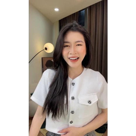 Set quần caro + áo cúc bọc