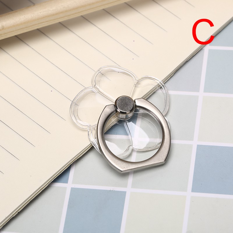 1 Nhẫn Xoay Trong Suốt Dễ Thương Giá Đỡ Điện Thoại