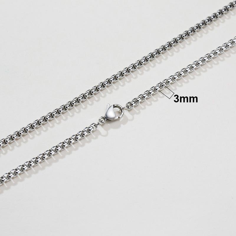 Dây Chuyền 3mm Bằng Thép Không Gỉ 45 / 50 / 55 / 60 / 65 / 70cm Dành Cho Nam Và Nữ