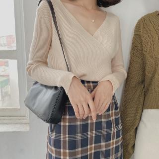 STARROOM Áo len cổ V #99940( xanh green / đen / xanh navy/be)