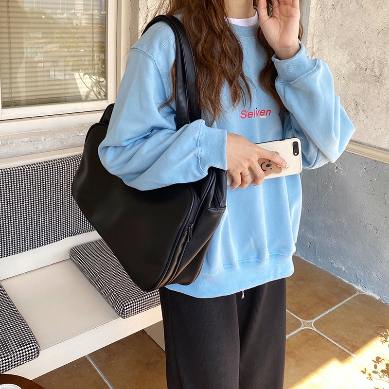 Túi tote cỡ lớn phong cách Hàn thời trang mùa thu đông năng động cá tính