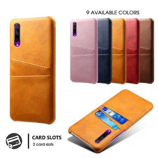 Ốp điện thoại da kèm ngăn đựng thẻ chống sốc chống trầy cho Samsung Galaxy A90 5G A80 A60 A10e A20e